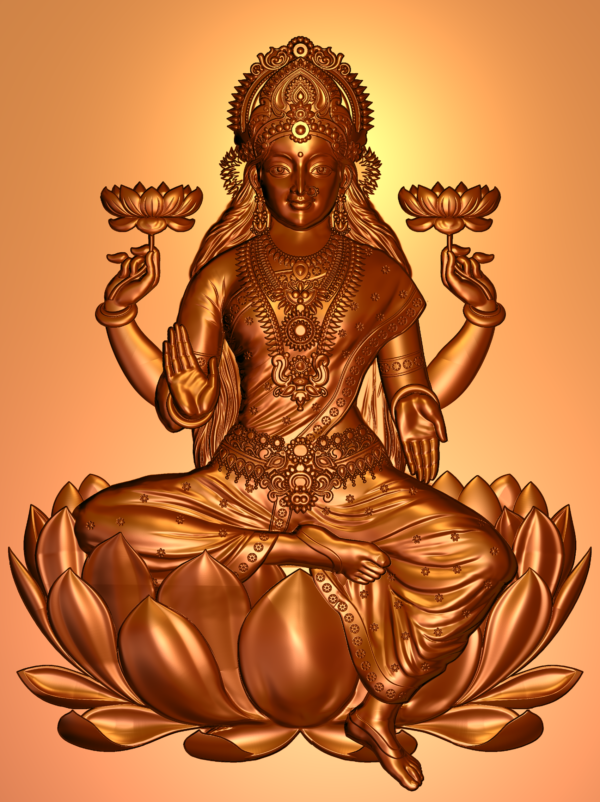 Goddess Lakshmi 3D Relief Carving 2 – RFL CNC Wood Carving File