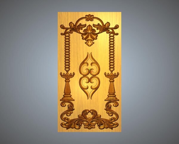 Traditional Indian Ornamental Wooden Door Design – 3D Floral Relief Carving